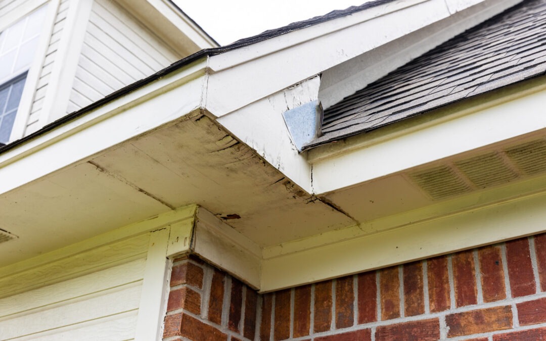 Rotten wood on Soffit and Fascia boards of house needing soffit repair